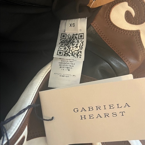 Gabriela Hearst Morton Western Nappa Leather Midi Skirt in Ivory Chestnut XS - Picture 7 of 7